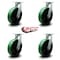 Service Caster 12 Inch Extra Heavy Duty Green Poly on Cast Iron Wheel Swivel Caster, 4PK SCC-KP92S1230-PUR-GB-4 - alternate 3